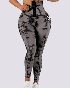 Tie Dye Print Tummy Control High Waist Yoga Pants