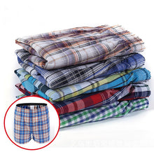 5pcs Loose Cotton Plaid Boxers