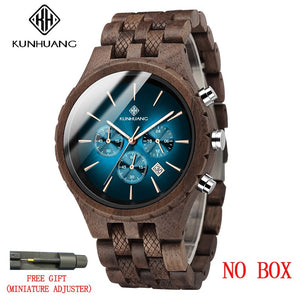 Wooden Multifunction Dial Luminous Watch