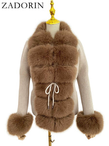 Faux Fur Detachable Collar Coat