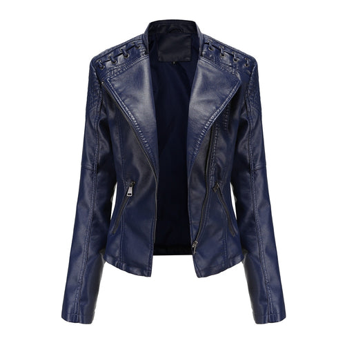 Faux Leather Slim Fit Coat