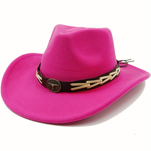 Faux Suede Western Hat