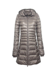 Long Ultra Light Down Jacket With Hood