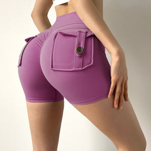 High Waist Sport Shorts With Pockets