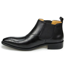 British Style Block Carved Slip-On Boots