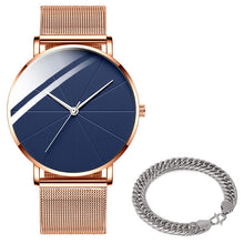 Minimalist Simple Ultra Thin Stainless Steel Mesh Belt Watch