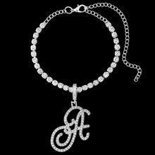 Cursive Letter Cubic Zircon Anklet