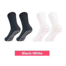 2 Pairs Self-heating Non-slip Dots Foot Massage Magnetic Therapy Health Socks