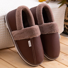 Indoor Warm Waterproof Non-Slip Cotton-Padded Solid Color Slippers