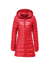 Long Ultra Light Down Jacket With Hood