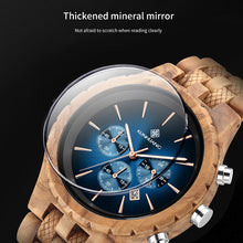 Wooden Multifunction Dial Luminous Watch