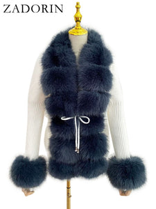 Faux Fur Detachable Collar Coat