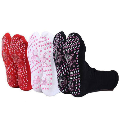 2 Pairs Self-heating Non-slip Dots Foot Massage Magnetic Therapy Health Socks