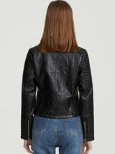 Faux Leather Zippered Jacket