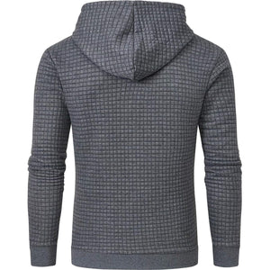 Plaid Jacquard Pullover Hoodie