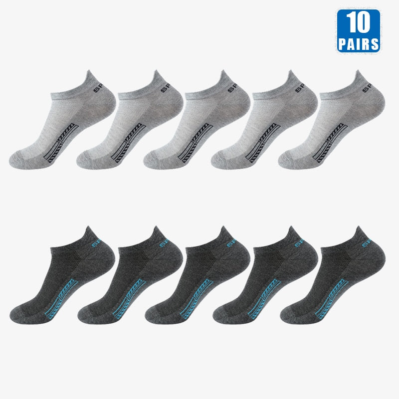 10 Pairs Cotton Low-Cut Thin Crew Socks