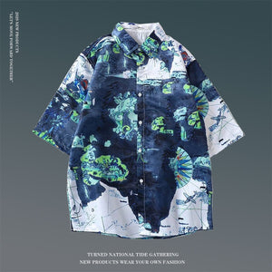 Hawaiian Print Loose Popular Beach Shirt