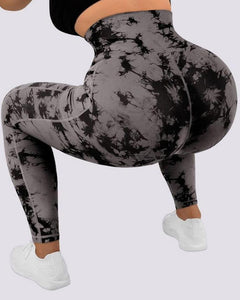 Tie Dye Print Tummy Control High Waist Yoga Pants