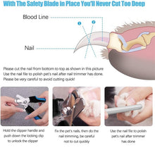 Stainless Steel Professional Pet Nail Clippers with Safety Guard