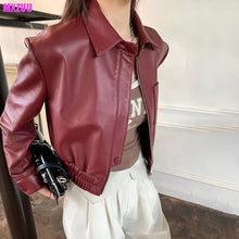 Genuine Leather Elastic Hem Jacket