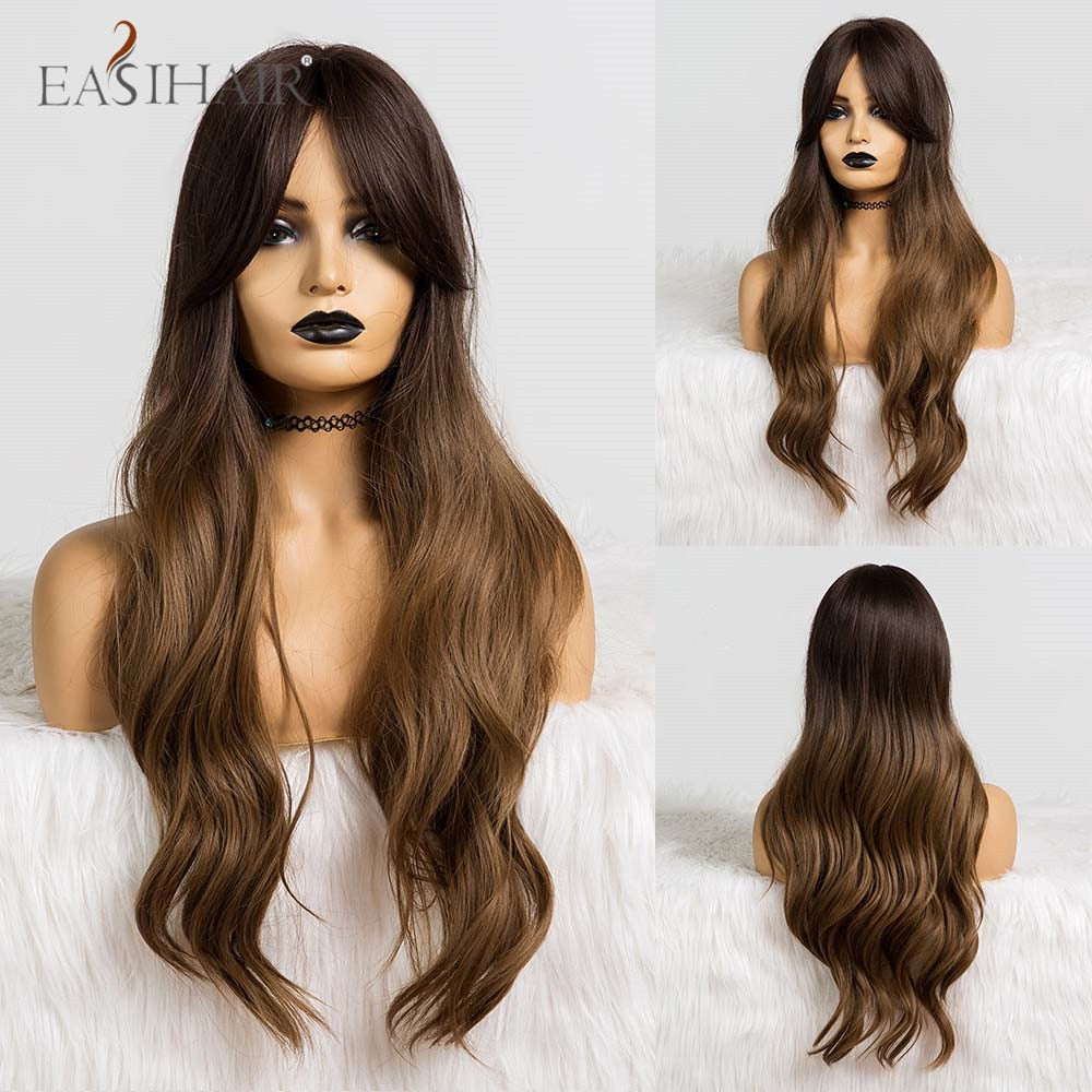 Blonde Platinum Long Wavy Middle Part Natural Heat Resistant Synthetic Wig