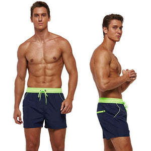 Two-tone Drawstring Closed Swimming Trunks