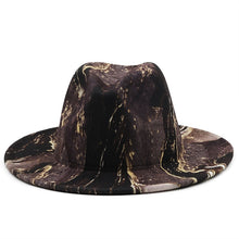 Artistic Print Wide Brim Fedora Hat