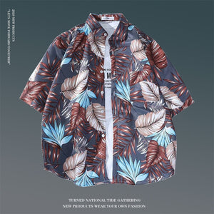 Hawaiian Print Loose Popular Beach Shirt