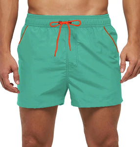 Two-tone Drawstring Closed Swimming Trunks
