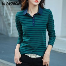 Cotton Striped Long Sleeve Blouse