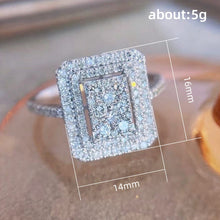 Huitan Sparkling Cubic Zirconia Square-shaped Wedding Ring