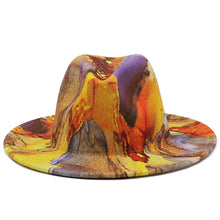 Artistic Print Wide Brim Fedora Hat