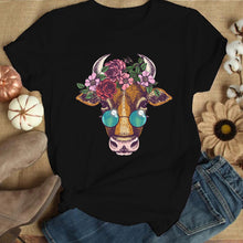 Floral Cow Print Graphic Tee