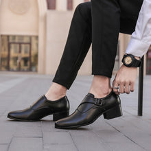 Pointed Toe Side Buckled Oxfords