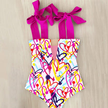 One Piece Strappy Floral Bathing Suit