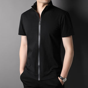 Trendy Cool Short Sleeve Zippered Shirt