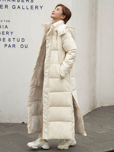 X-long Hooded Thick Down Cotton Winter Coat