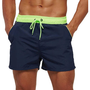 Two-tone Drawstring Closed Swimming Trunks