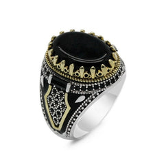 Classic Inlaid Black Stone Zircon Ring