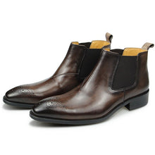 British Style Block Carved Slip-On Boots