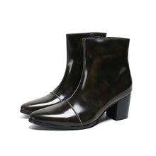 Italian Steel Pointed Toe Western Styles Double Buckle Strap Boots