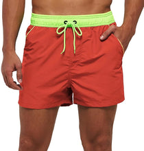 Two-tone Drawstring Closed Swimming Trunks