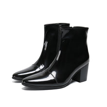 Italian Steel Pointed Toe Western Styles Double Buckle Strap Boots