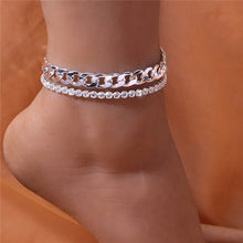 Huitan Rhinestone Chain Anklet