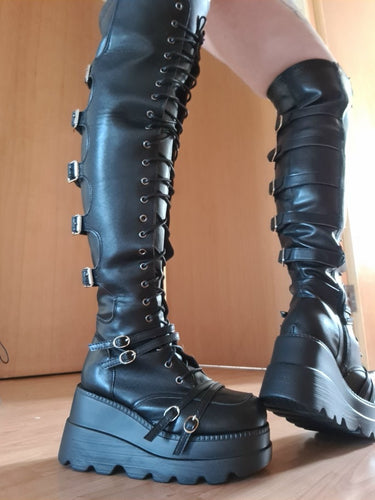 Buckled Platform Boots