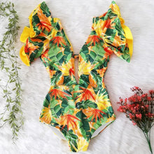 Ruffled One Piece Off Shoulder Swimwear