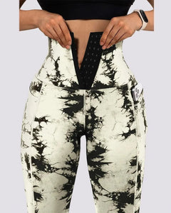 Tie Dye Print Tummy Control High Waist Yoga Pants