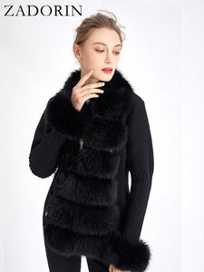 Faux Fur Detachable Collar Coat