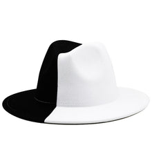 Black White Patchwork Wool Fedora