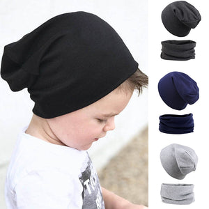 2pcs Soft Elastic Beanie Hat and Scarf Set